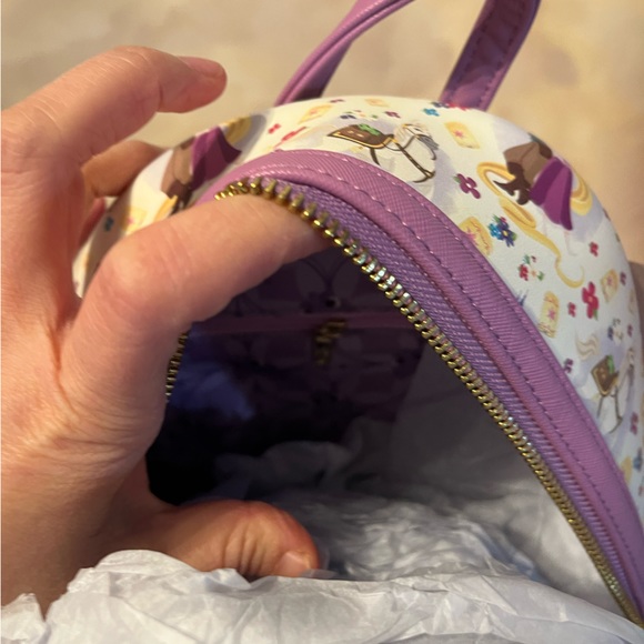 Disney Tangled Rapunzel Flynn Ryder And Maximus All-Over Print Mini Backpack - Picture 6 of 7